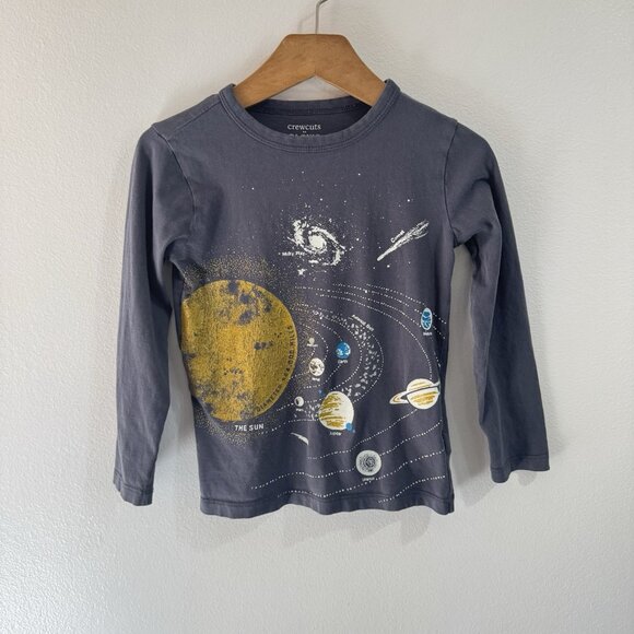 Crewcuts J. Crew Shirt 4/5 Long Sleeve Glow in the Dark Planet Space Science - Picture 1 of 8